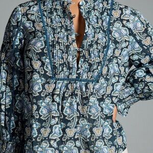 Anthropologie Henley Peasant Blouse